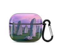 The Ancient Stone Circle of Callanish Islands Compatible with Airpods 3 Case PC Scratch-Resistant Drop-Proof Protective Cover with Keychain