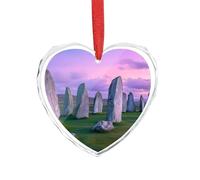 The Ancient Stone Circle of Callanish Islands Cute Christmas Pendants Heart Glass Xmas Tree Hanging Ornaments for Home Holiday Decoration