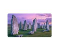 The Ancient Stone Circle of Callanish Islands Funny Desk Pad with Stitched Edges Non Slip Desktop Protector Mat for Laptop Keyboard