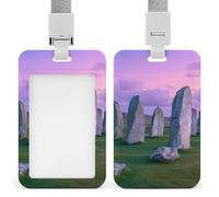 The Ancient Stone Circle of Callanish Islands ID Badge Holders with Lanyard Vertical Sliding Card Protector for Office Factory Hospital