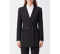 THE ANDAMANE Double-Breasted Wool Blend Blazer with Padded Shoulders - Size: 42 - female