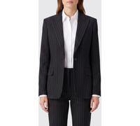 THE ANDAMANE Pinstriped Slim Fit Wool and Cotton Blend Blazer - Size: 38 - female