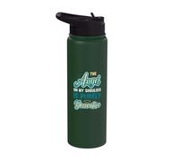 The Angel On My Shoulder is Purely Decorative Sarcastic Stainless Steel Insulated Water Bottle