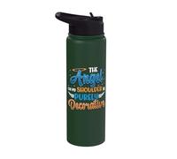 The Angel On My Shoulder is Purely Decorative Sarcastic Stainless Steel Insulated Water Bottle