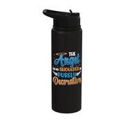 The Angel On My Shoulder is Purely Decorative Sarcastic Stainless Steel Insulated Water Bottle