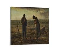 The Angelus Poster by Jean-François Millet Wall Art Picture Painting Canvas Prints Artworks Bedroom Living Room Decor 16x16inch(40x40cm)