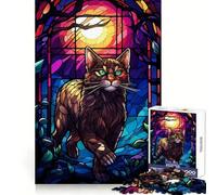 The Anggora Cat Wild Night Jigsaw Puzzle 1000 Piece for Adults Strong Logic Toy Anxiety Relief Clear Edge Festival Gift (38x52cm)