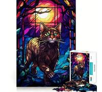The Anggora Cat Wild Night Jigsaw Puzzle 1000 Piece for Adults Strong Logic Toy Anxiety Relief Clear Edge Festival Gift (38x52cm)