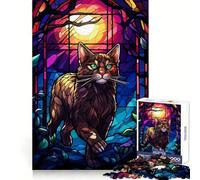 The Anggora Cat Wild Night Teenager Jigsaw Puzzles 1000 Pieces Memory Boost Home Activity Pattern Assembly Perfect Present (38x26cm)