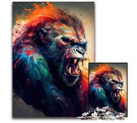 The Angry Ape Jigsaw Puzzle 1000 Pieces Wooden Puzzles Perfect for Christmas, Halloween, Easter, New Year 50x75CM/19.68x29.52inch