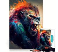 The Angry Ape Jigsaw Puzzles for Adults 1000 Pieces Brain Challenge Toy Quiet Fun Precise Cut Wall Art Decor (38x26cm)