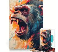 The Angry Gorilla 1000 Piece Jigsaw Puzzles for Adults Jigsaw Thought Toy Indoor Fun Accurate Edge Art Collectible (50x75cm)