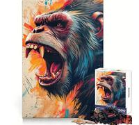 The Angry Gorilla 1000 Piece Jigsaw Puzzles for Adults Jigsaw Thought Toy Indoor Fun Accurate Edge Art Collectible (50x75cm)