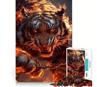 The Angry Tiger 1000 Piece Jigsaws for Teenagers Puzzle Memory Gain Relaxing Fun Design Assembly Warm Surprise (38x26cm)