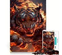 The Angry Tiger 1000 Pieces Puzzles for Teenagers Boost Recall Relaxing Fun Accurate Edge Thoughtful Gift (50x75cm)