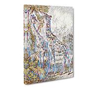 The Animal Kingdom 1897 Giraffes Modern Bg Canvas Print | Gallery Wrapped 30mm Frame Wall Art | 24x16 inches | Ready to Hang | Retro Animals Picture | Living Room Bedroom Lounge Office