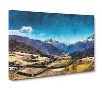 The Annapurna Circuit In Nepal Canvas Print | Gallery Wrapped 30mm Frame Wall Art | 20x14 inches | Ready to Hang | Modern Picture | Living Room Bedroom Lounge Office