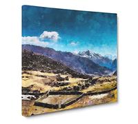 The Annapurna Circuit In Nepal Canvas Print | Gallery Wrapped 30mm Frame Wall Art | 20x20 inches | Ready to Hang | Modern Picture | Living Room Bedroom Lounge Office
