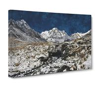 The Annapurna Sanctuary In Nepal Painting Modern Art Canvas Wall Art Print Ready to Hang, Framed Picture for Living Room Bedroom Home Office Décor, 30x20 Inch (76x50 cm)