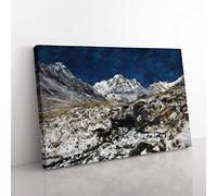The Annapurna Sanctuary In Nepal Painting Modern Art Canvas Wall Art Print Ready to Hang, Framed Picture for Living Room Bedroom Home Office Décor, 76x50 cm (30x20 Inch)