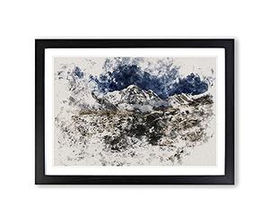 The Annapurna Sanctuary in Nepal Watercolour Framed Print | A2 Black Framed Wall Art | Ready to Hang | Modern Historical Picture | Living Room Bedroom Lounge Office