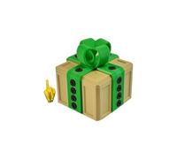 The Annoying Present Prank Box - Hilarious Screw Challenge with Middle Finger Surprise, Annoying Gift Box with Screws, Prank Gift Boxs, 3D Printed Boxs Ornaments (Desert Color Box + Green Bow)