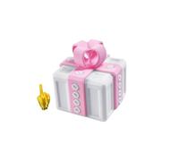 The Annoying Present Prank Box - Hilarious Screw Challenge with Middle Finger Surprise, Annoying Gift Box with Screws, Prank Gift Boxs, 3D Printed Boxs Ornaments (White Box + Pink Bow)