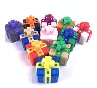 The Annoying Present Prank Box - Hilarious Screw Challenge with Middle Finger Surprise, Annoying Gift Box with Screws, Prank Gift Boxs, 3D Printed Boxs Ornaments (Blue Box + Yellow Bow)