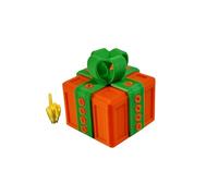 The Annoying Present Prank Box - Hilarious Screw Challenge with Middle Finger Surprise, Annoying Gift Box with Screws, Prank Gift Boxs, 3D Printed Boxs Ornaments (Pumpkin + Green Bow)