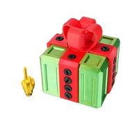 The Annoying Present with Middle Finger, Bow Topped Gift Box with Screws, Middle Finger in a Box, Gag Prank Case, Surprise Novelty Funny Gag Gifts for Christmas, Halloween, Birthday (Green)
