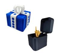 The Annoying Present with Middle Finger, Just for You Middle Finger in a Box W, Present Puzzle Case with Screws, Surprise Funny Prank for Adults Container Novelty (Blue-3)