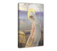 The Annunciation - The Virgin Mary by Mikhail Nesterov Canvas Art Poster And Wall Art Picture Print Modern Family Bedroom Decor Frame 16x24inch(40x60c