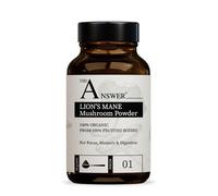 The Answer 100% Organic Lion's Mane Mushroom Powder 50g for Focus, Memory and Digestion - 1000mg-2000mg per Day - High Strength Immune Support Supplement and Everyday Superfood - Made in The UK