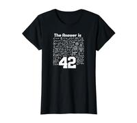 The Answer is 42, Genius, Nerd, Science Value Graphic T-Shirt, Women, Black, M