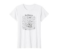 The Answer is 42, Genius, Nerd, Science Value Graphic T-Shirt, Women, White, L