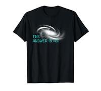 The Answer is 42 Universe Galaxy Solar System Science T-Shirt, Men, Black, 6X-Large