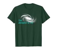 The Answer is 42 Universe Galaxy Solar System Science T-Shirt, Men, Dark Green, Medium