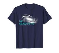 The Answer is 42 Universe Galaxy Solar System Science T-Shirt, Men, Navy Blue, Medium