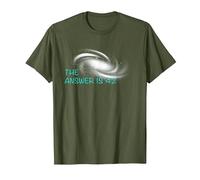 The Answer is 42 Universe Galaxy Solar System Science T-Shirt, Men, Olive Green, Medium