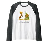 The Ant and The Grasshopper Classic Aesop’s Fable Raglan Baseball Tee