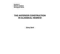 The Anterior Construction in Classical Hebrew