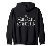 The Anti-Social Book Club Introverted Readers Elegan Graphic Zip Hoodie