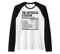 The anti social cousin nutrition fact fun cousins men women Raglan Baseball Tee
