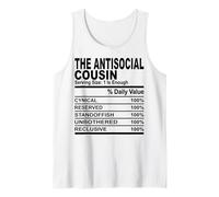 The anti social cousin nutrition fact fun cousins men women Tank Top
