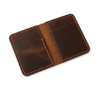 The Antiq Bifold Leather Wallet Vintage Leather Wallet - Credit Card Case Money Organizer Gift for Him Brown 4 x 3inches