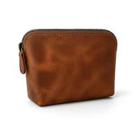 The Antiq: Cosmetic Case, Leather Cosmetic Bag, Zipper Coin Pouch, Dopp Kit for Small Make-up Essentials, Make-up Bag, 5x4x2.5 inches, Leather Case With Metal Zipper