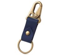 The Antiq Leather Keychain with Belt Loop, Leather Tactical HK EDC Clip Fob Keychain Leather Key Holder, Key Case, Blue, 4x1inches