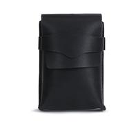 The Antiq Leather Playing Card Case Holder Handmade Vintage Black Genuine Leather Deck Box Travel Storage Pouch with Strap Closure for Poker Bridge Cards 2.75 x 4.75 Inch