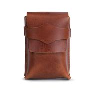 The Antiq Leather Playing Card Case Holder Handmade Vintage Genuine Leather Deck Box Travel Storage Pouch with Strap Closure for Poker Bridge Cards 2.75 x 4.75 Inch (Tan)