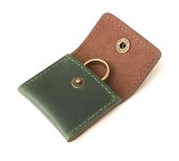 The Antiq Leather Ring Pouch, Brown Leather Jewelry Holder, Wedding Case for Men and Women Pouch for Engagement Bridal Jewellery Storage, Guitar Picks Camera SD Card Holder- Forest Green